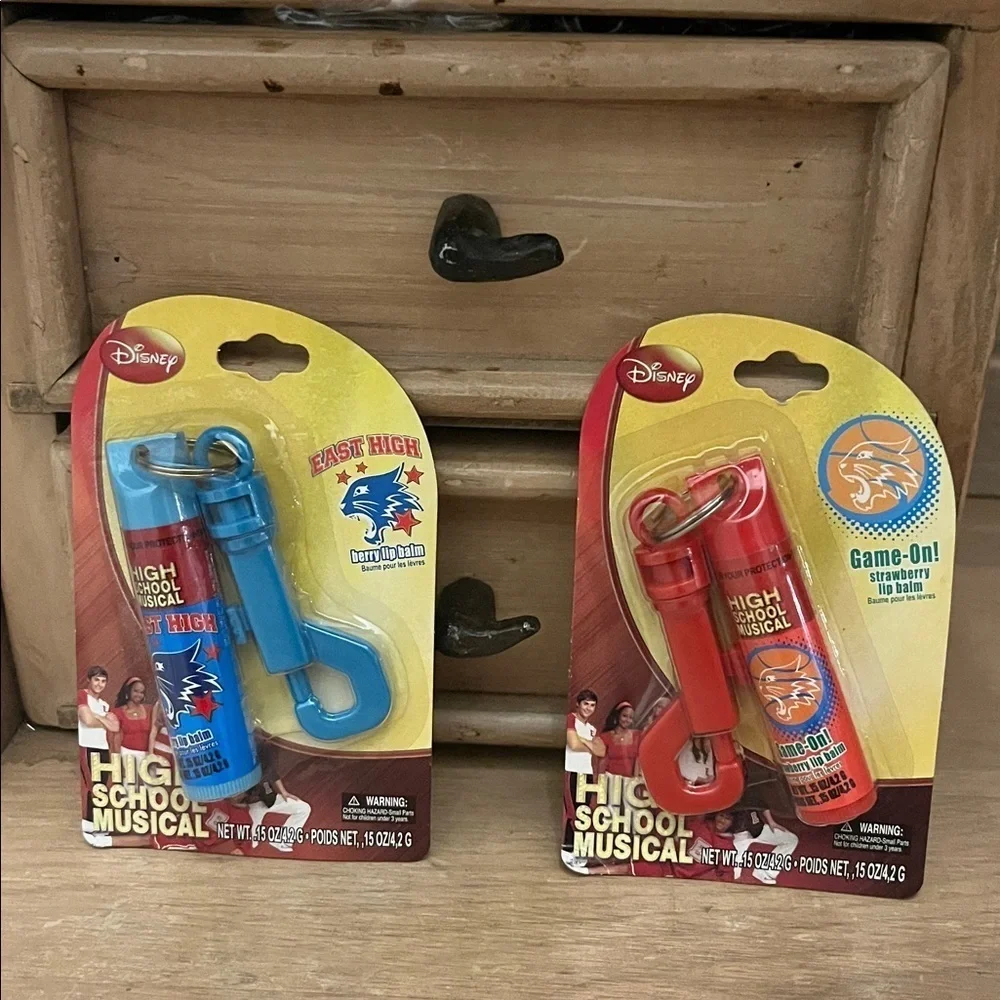 Disney High School Musical Lip Balm With Clip Lot of 2 Berry & Strawberry Sealed